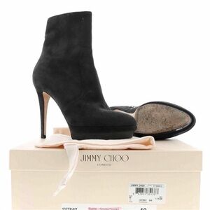 Jimmy Choo Trait Suede Platform Ankle Boots smoke